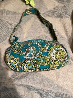 Vera Bradley Emerald Peacock Zippered Shoulder Bag